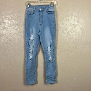 5 for $30‎ B.O.B JEANS Women's Size 7/8 Distressed Stretch Light Wash Denim